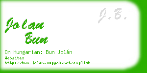 jolan bun business card